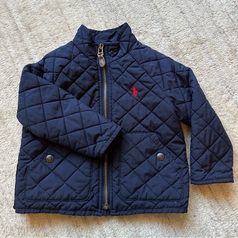 Ralph Lauren baby navy Blue Quilted Jacket 24 months